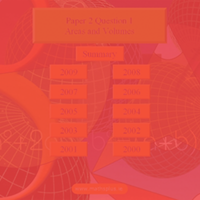Leaving Cert Ordinary Level Maths Areas and Volume