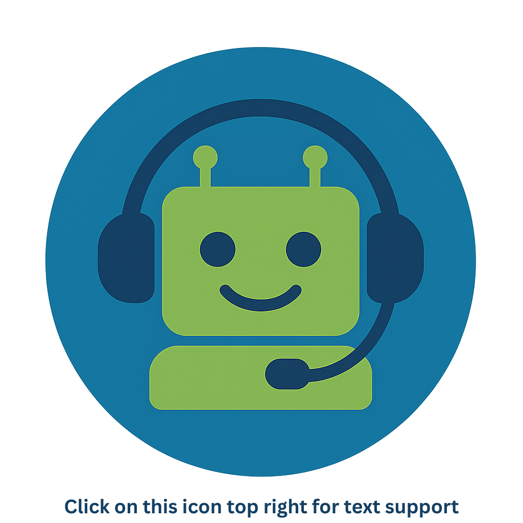 AI support chatbot icon with headset for text help